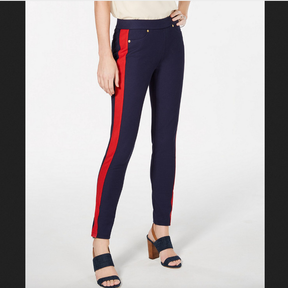 MICHAEL Michael Kors Striped-Leg Pull-On Pants - Picture 1 of 6